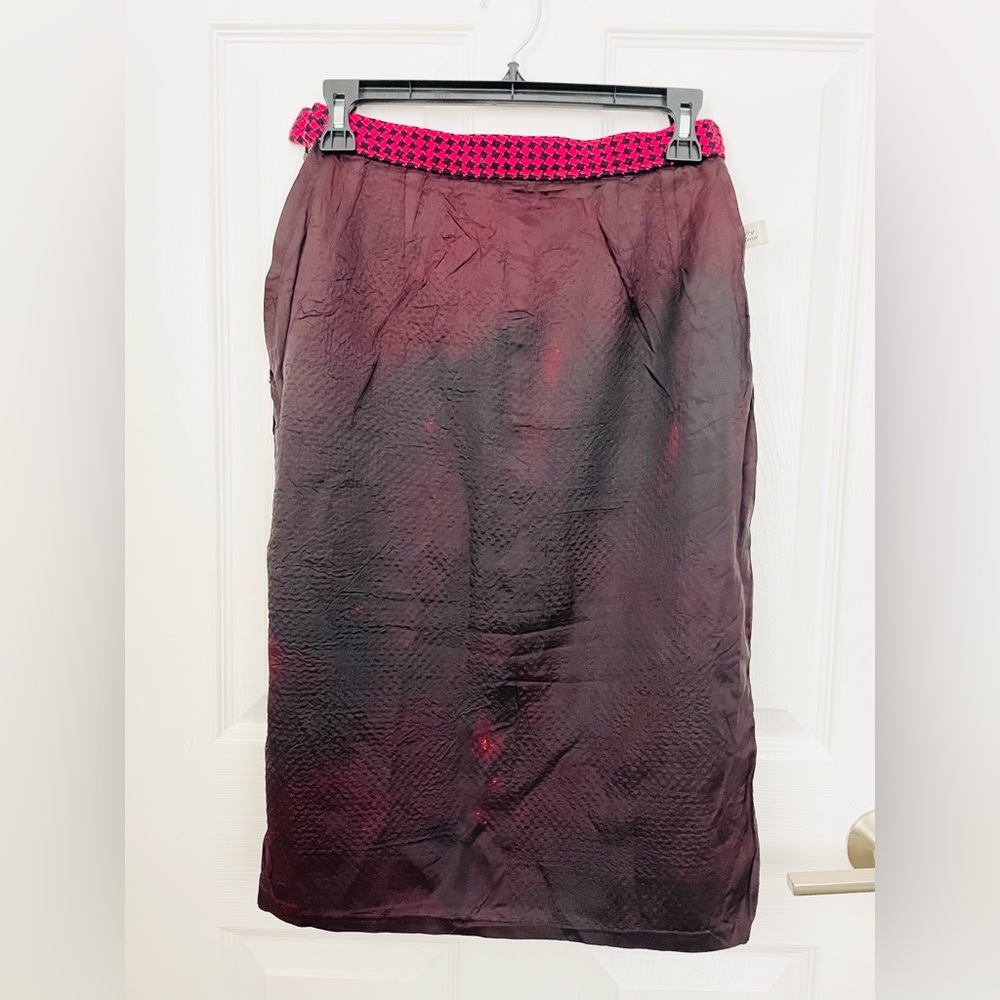 American vintage classic Pendleton blk/pink houndstooth skirt sz Small 100% wool - Picture 5 of 10